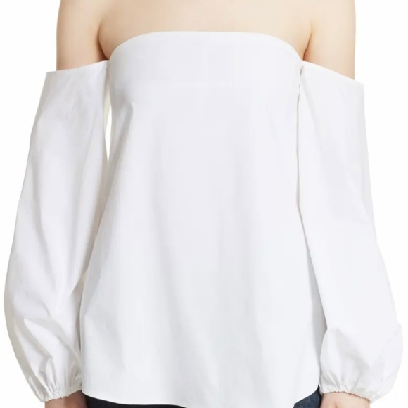 ☀️Theory off the shoulder cotton poplin top- NWT - Picture 3 of 11